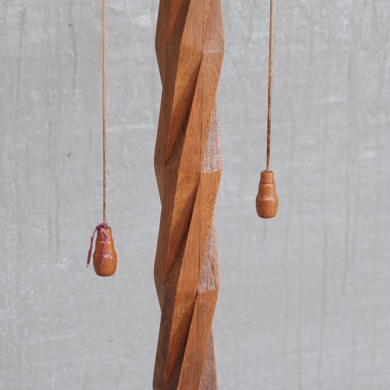 Turned Wooden Mid-Century French Floor Lamp