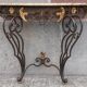 Console forged foot marble top