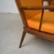 Fauteuils « Éventail »  Baumann rouge et jaune orangé années 80