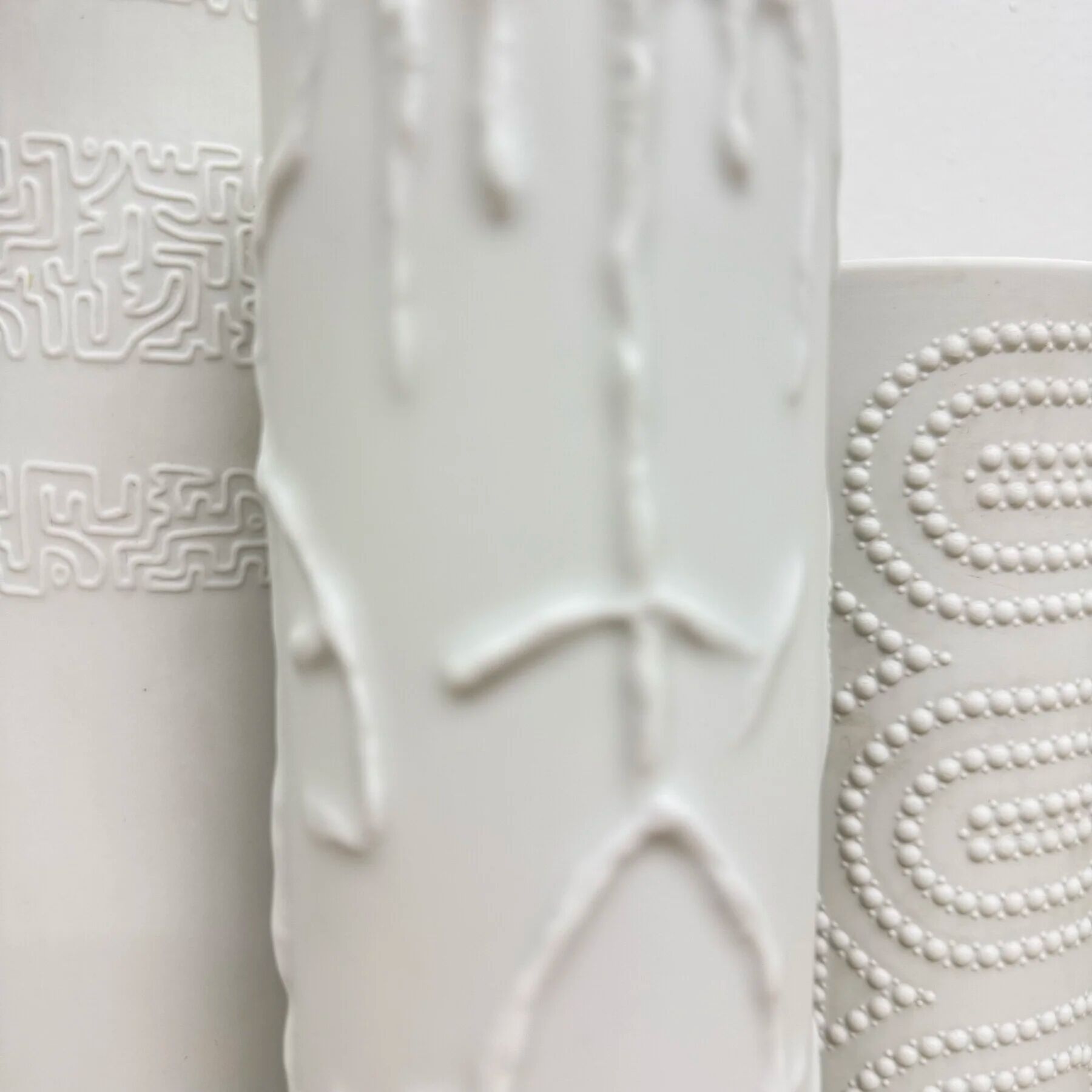 Set of 6 biscuit porcelain vases, 1970s