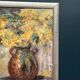 Original Swedish Oil on Canvas – “Vessel with Mimosa” by Monica Gilhorn – Signed – Vintage & Framed – 40 × 31.5 cm (15.7" × 12.4")