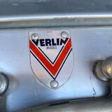 Old large vintage 50s aluminum suitcase