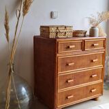 Commode en rotin vintage