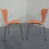 Danish 3107 Chairs by Arne Jacobsen for Fritz Hansen, 1994, Set of 2