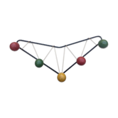 Wall coat holder 5 patères balls, 50s