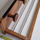 Vintage wall mounted coat rack in wood and metal, 3 hooks, retro style