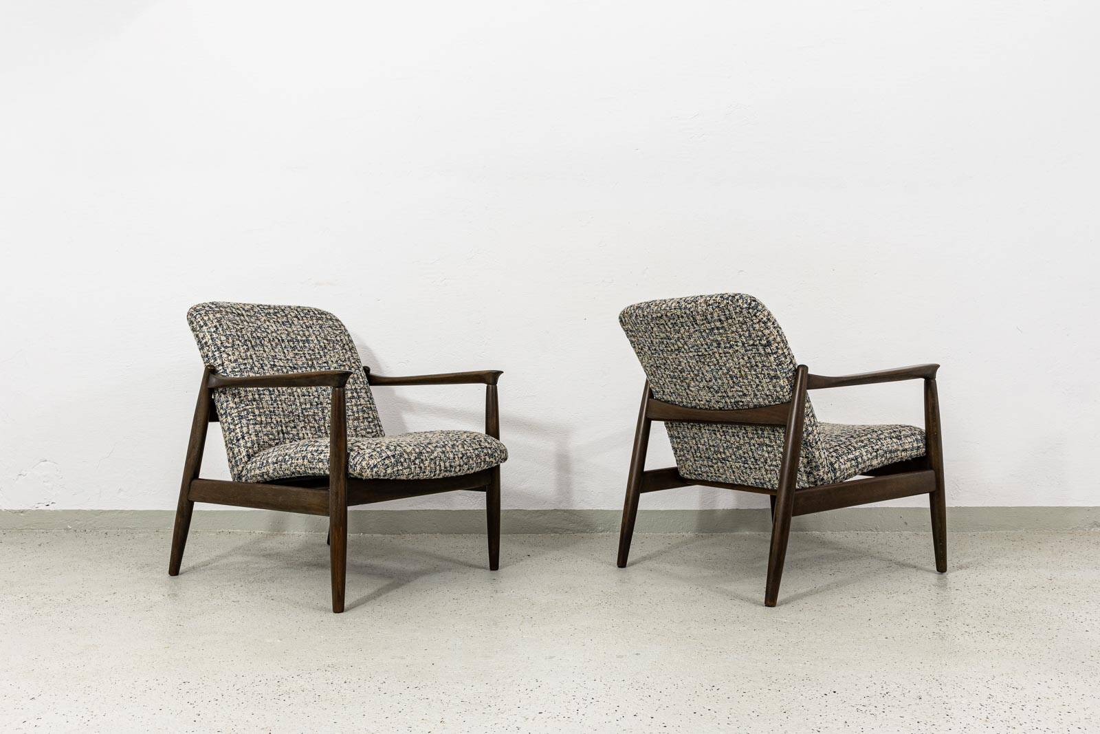 Pair of vintage armchairs GFM-64 by Edmund Homa, GFM, Poland, 1960s