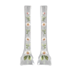 Paire vases 1900 soliflore cristal émaillé décor marguerites blanc et vert