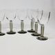 10 Bormioli Rocco Vintage Crystal Wine Glasses with Grooved Grey Stem