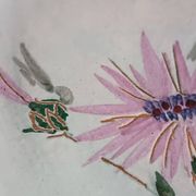Ceramic plate with thistles by Marie-Madeleine Jolly 1950