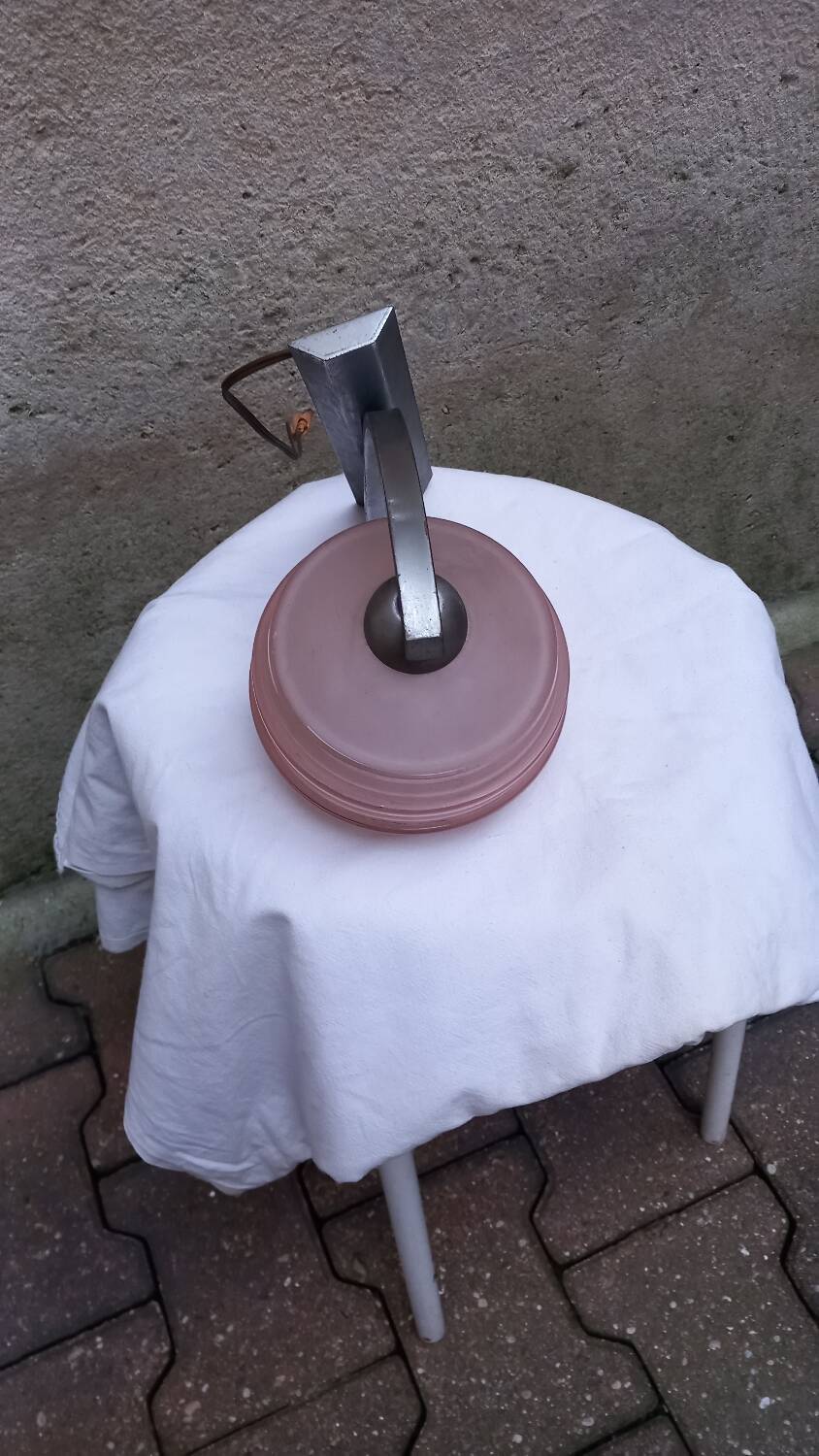 Vintage pink opaline wall lamp