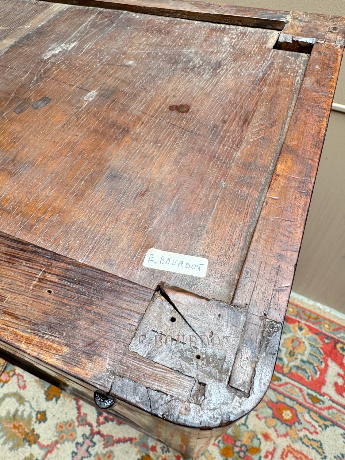 E. Bourdot Showcase In Louis XVI Marquetry Stamped XVIII Eme