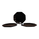 6 black Arcoroc "Octime" dinner plates (set 1)