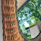 Oval wicker mirror