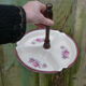 Serviteur 3 compartiments  en porcelaine fleurie