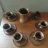 Vintage stoneware coffee service. Signed Tournay