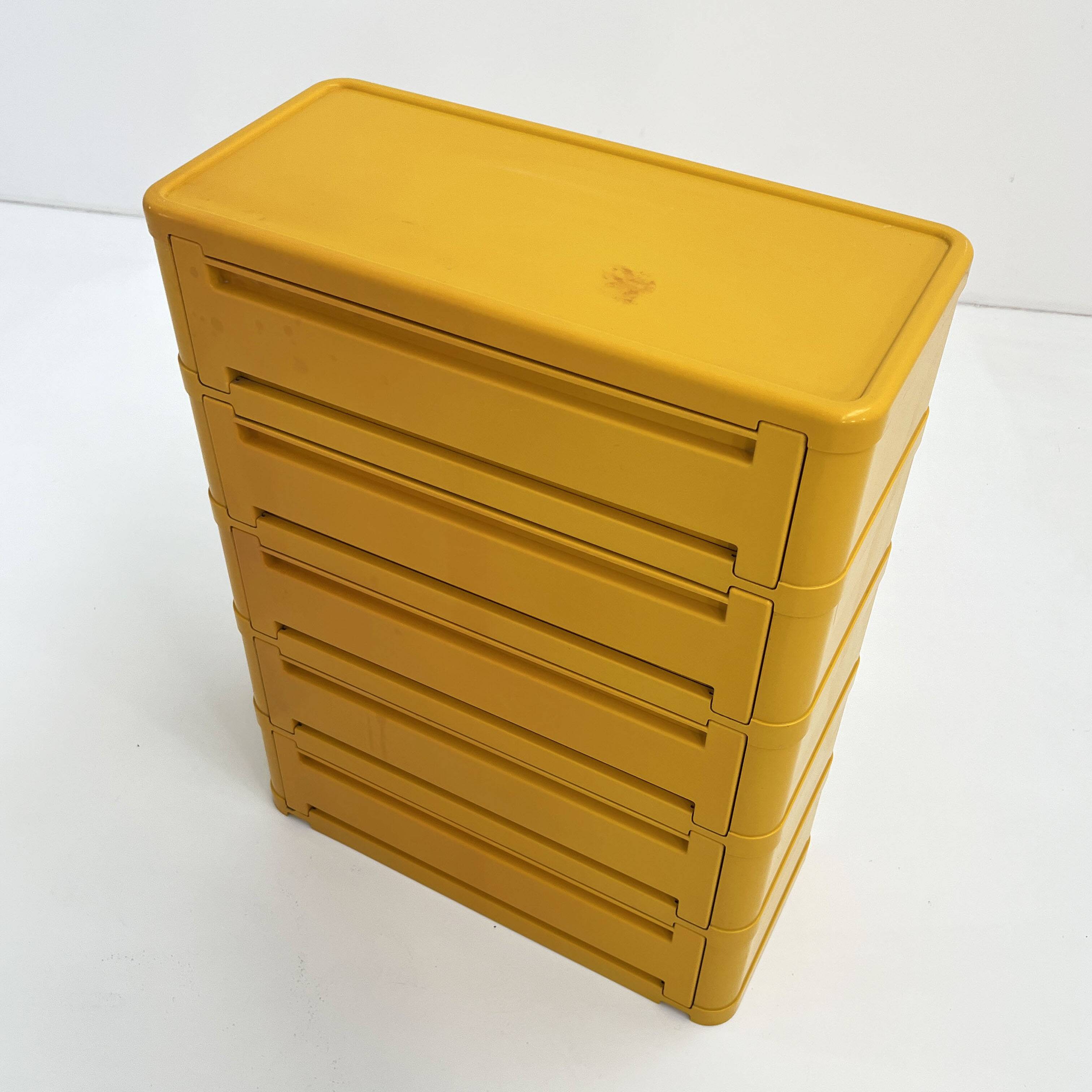 Yellow cabinet model "4964" by Olaf Von Bohr for Kartell, 1970