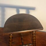 Solid wood tripod stool with turned legs