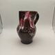 Pichet Vallauris vintage glazed ceramic with red drip design from the 1960s.