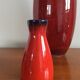 Série de 3 vases céramique rouge vintage des années 60-70