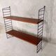 Vintage wall shelf in teak and black metal String Tomado style