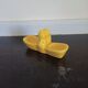 Saleron in yellow earthenware birds Saint Clement style