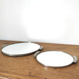 Two vintage mirror trays 50s