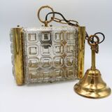 Vintage brass glass chandelier