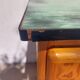 Mado wooden buffet, green and black tray, vintage.