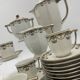 Large porcelain coffee service, 33 pieces, signed RAYNAUD - Cie Limoges - 1940s