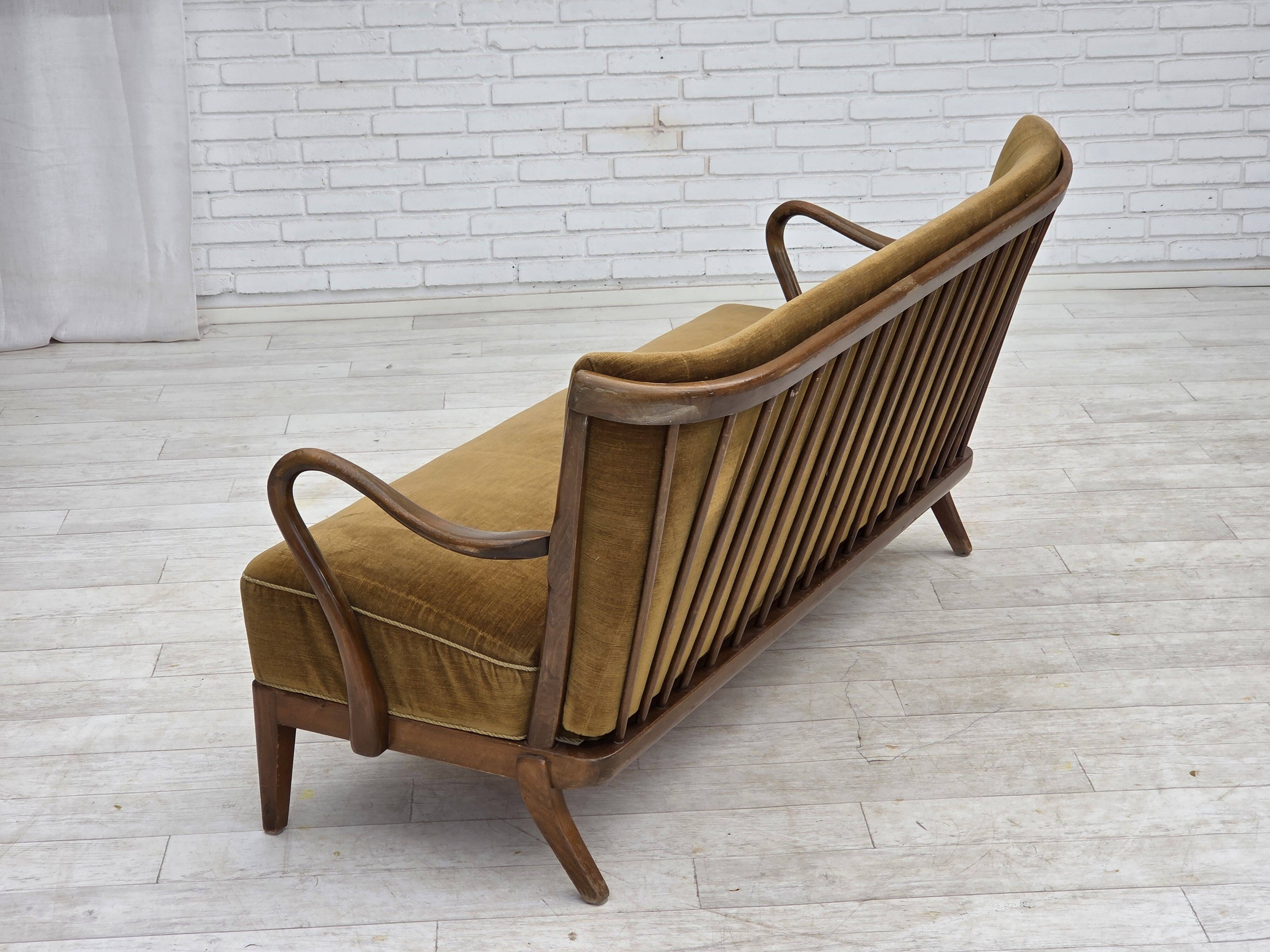 1960s, Danish design by Alfred Christensen, 2-seater sofa, furniture velour