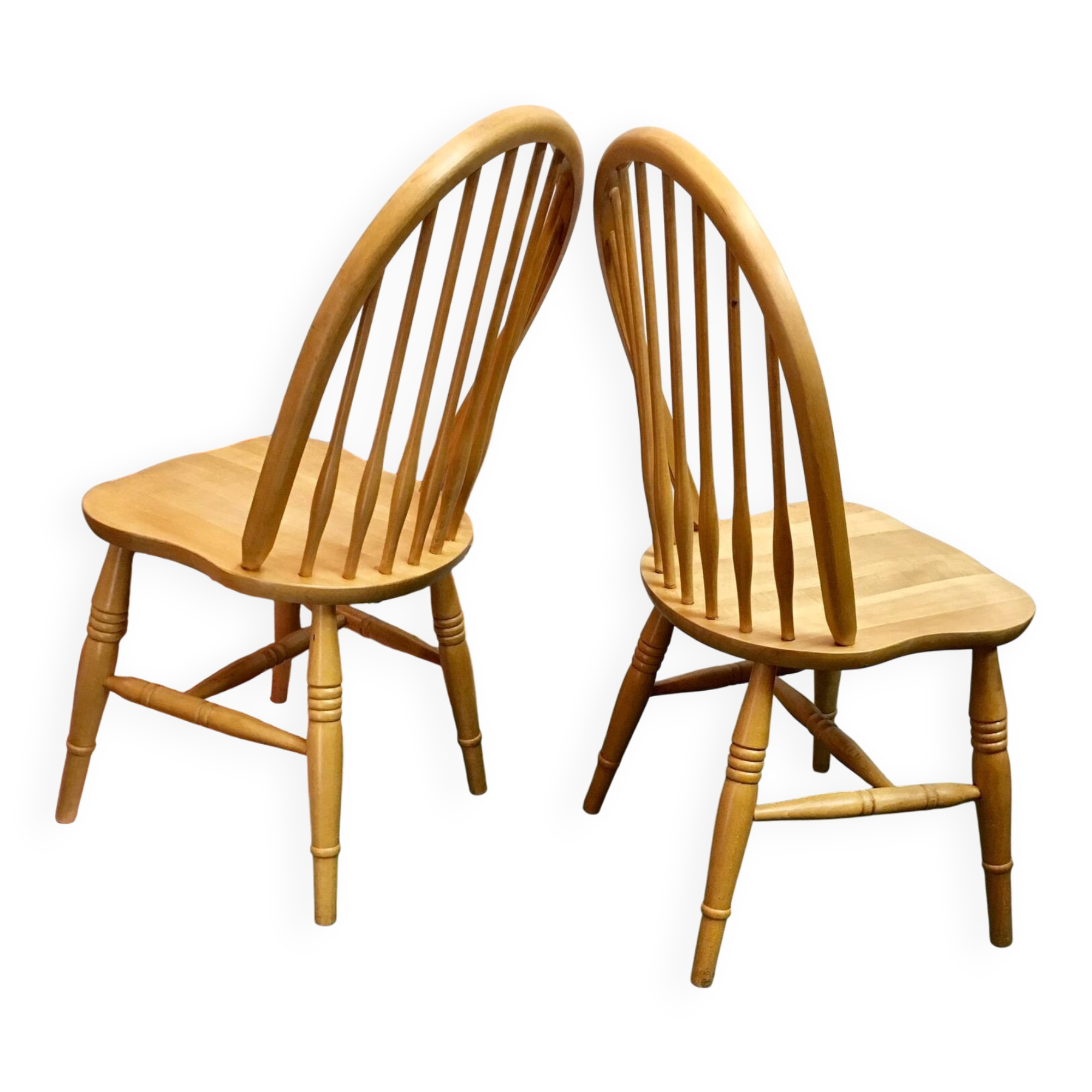 Pair of vintage windsor beech chairs
