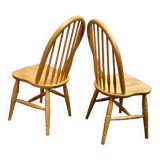 Pair of vintage windsor beech chairs