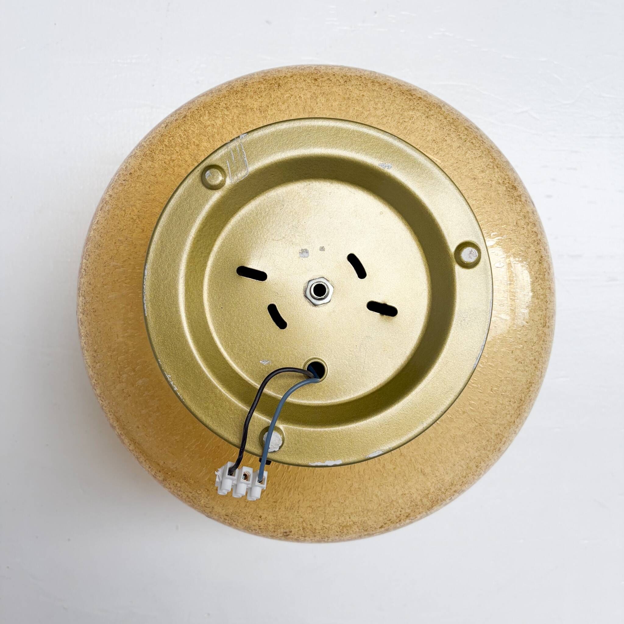 Amber colored mushroom ceiling or wall lamp, 1960s