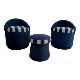 Lot de 3 poufs/chaise