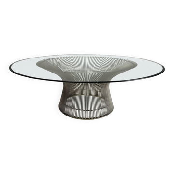 Table basse en acier et verre de Warren Platner, 1962