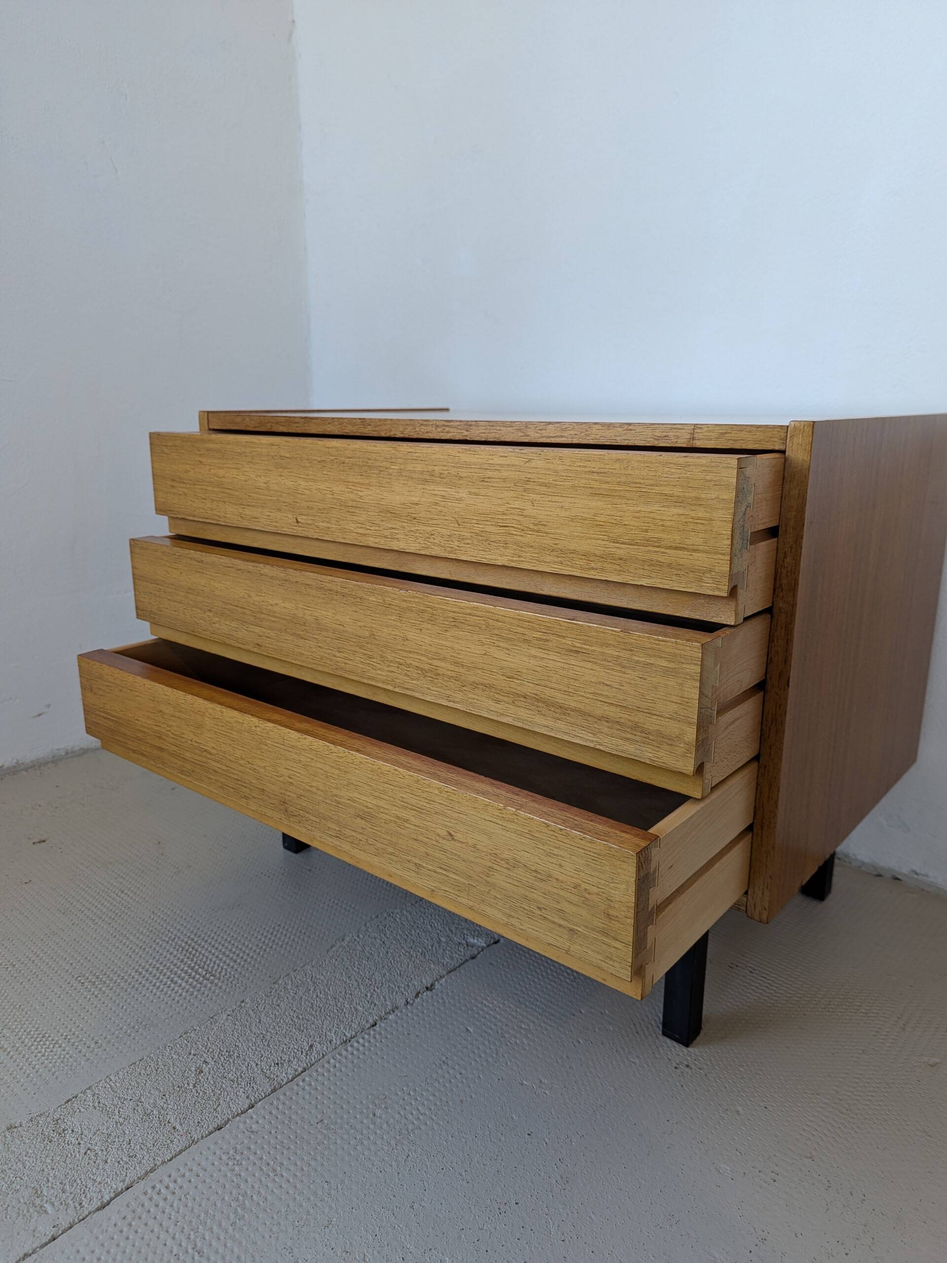 Small chest of drawers, bedside table from the 60s, rosewood.