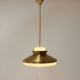Brass and glass chandelier by Valasske Mezirici, 1970's