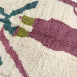 Moroccan Berber carpet Beni Ouarain ecru with colorful patterns 250x146cm