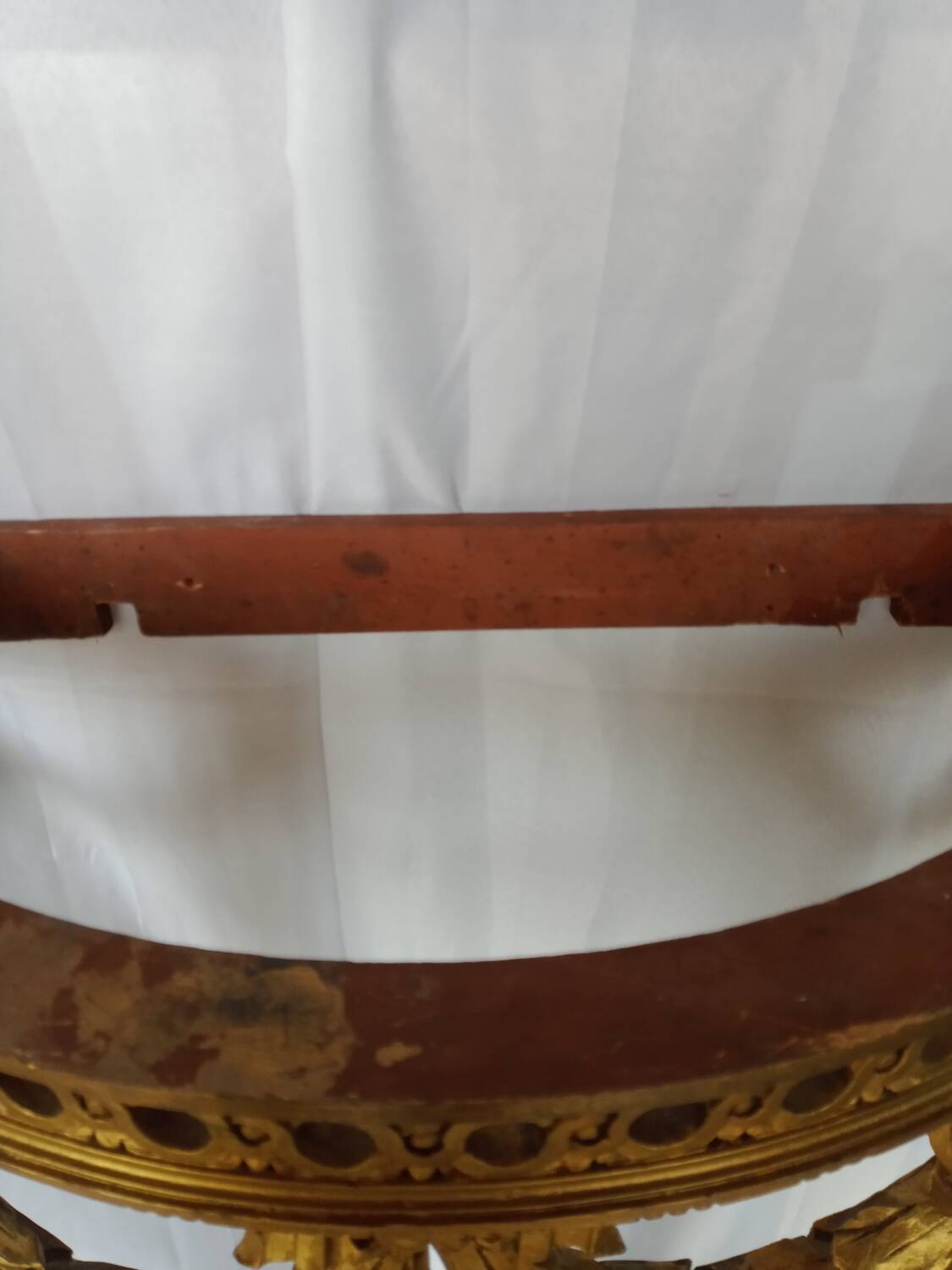 Louis XVI style console in gilded wood