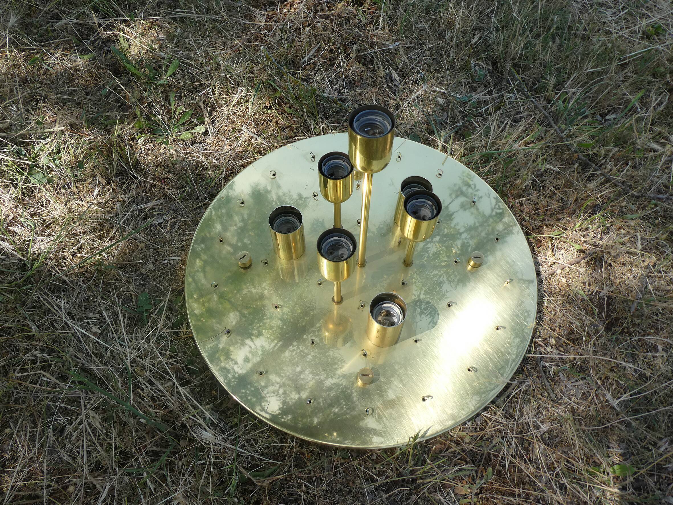 Design chandelier by Glashütte Limburg from 1960