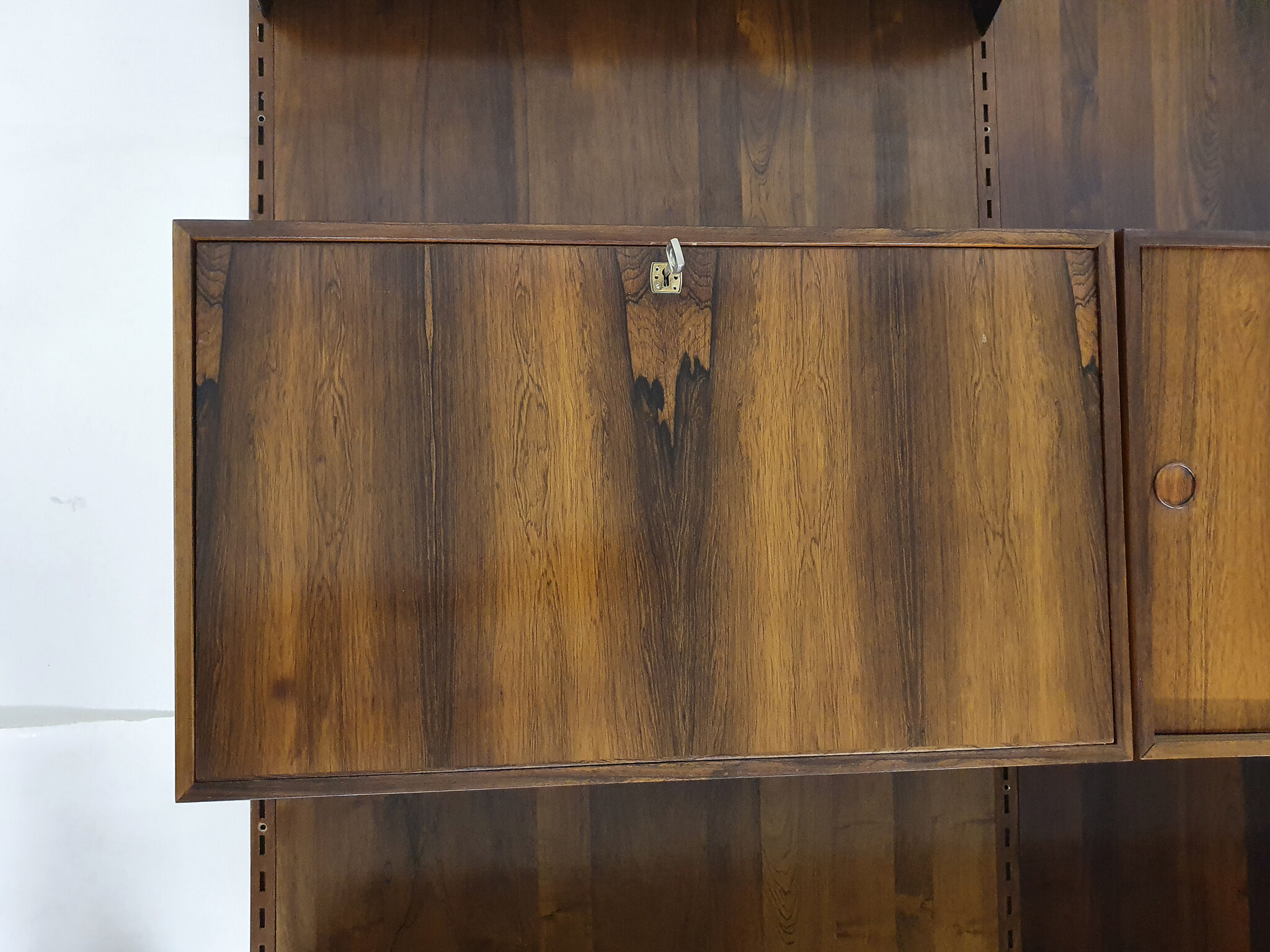 Bibliothèque murale en palissandre par Kai Kristiansen pour Feldballes Mobelfabrik, Danemark années 1950