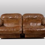 Maison De Sede. Two-seater sofa in buffalo leather. 1970s.