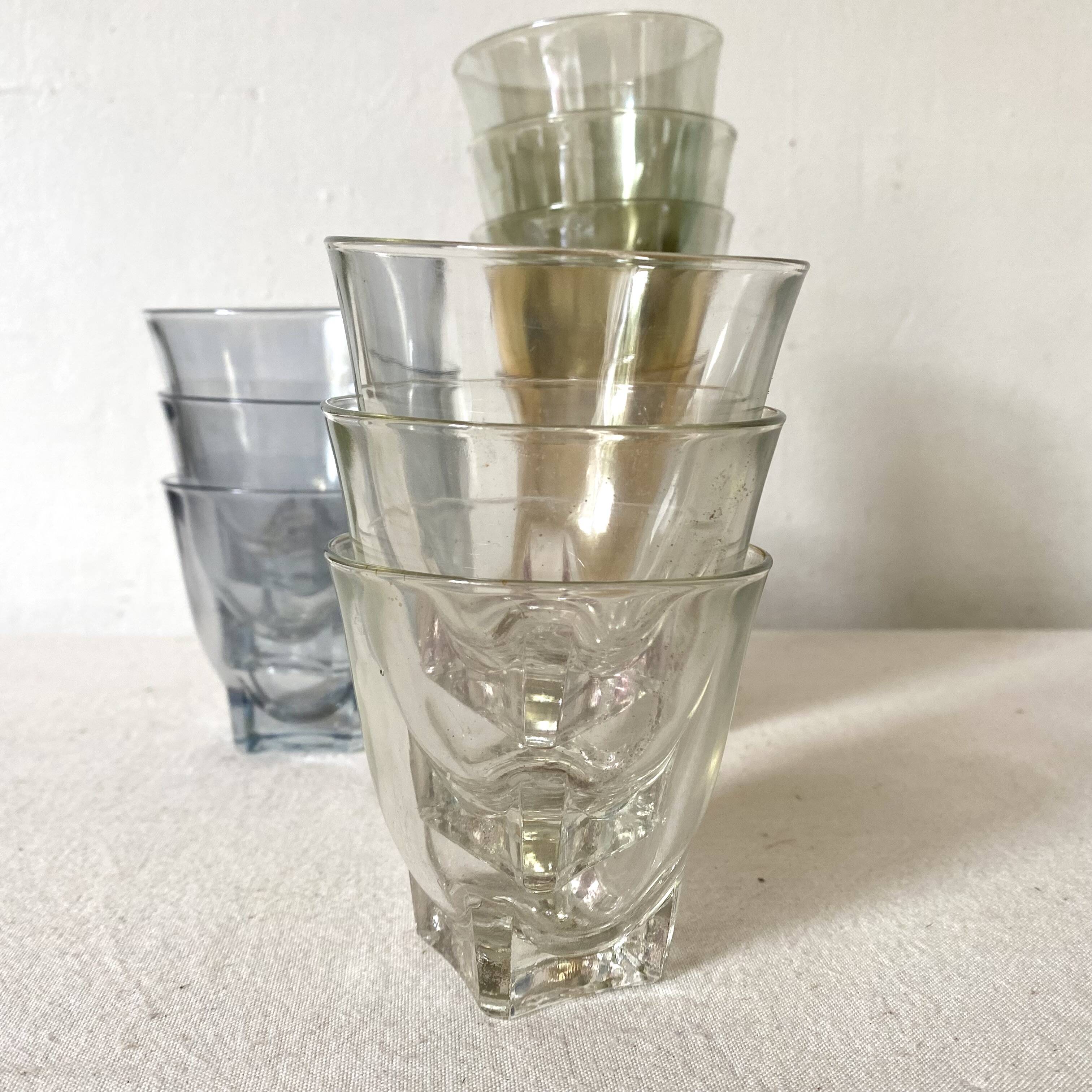 Colorful iridescent water glasses