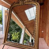 Large 19th century mirror gilded with gold leaf