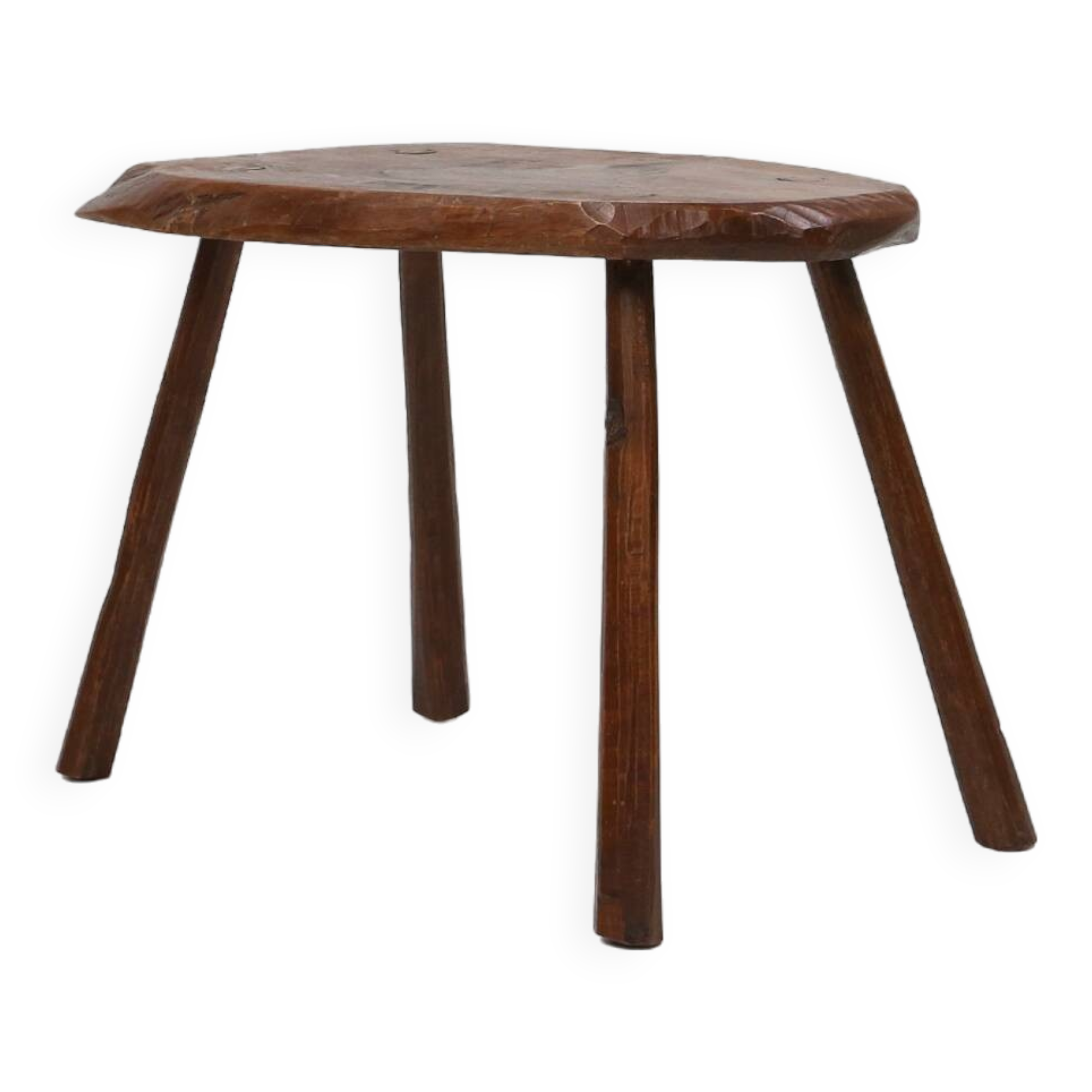 Mid-century Wabi Sabi stool or side table in oak, France ca. 1850