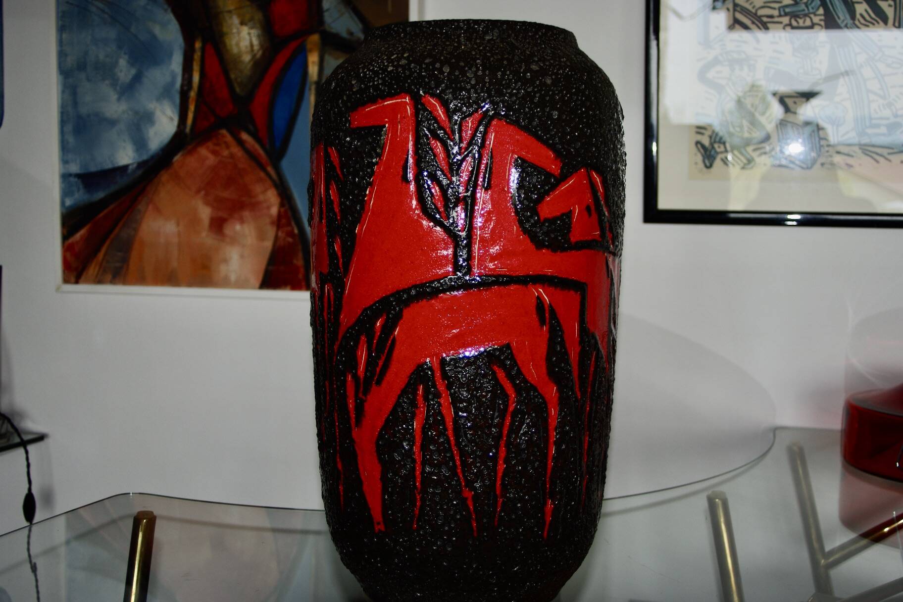 Large vintage ceramic vase from scheurich germany 1970