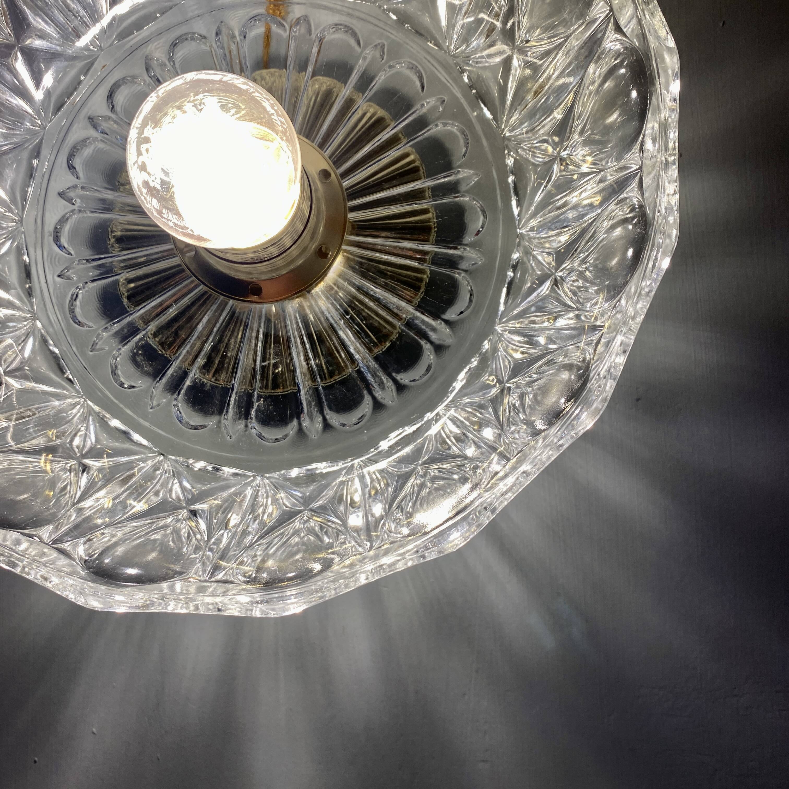 Vintage molded glass lampshade - tableware collection -