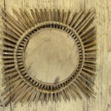 Square rattan mirror 70s 46x46cm