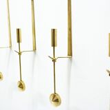 Group of 10 Swedish brass candle sconces by Pierre Forssell for Skultuna